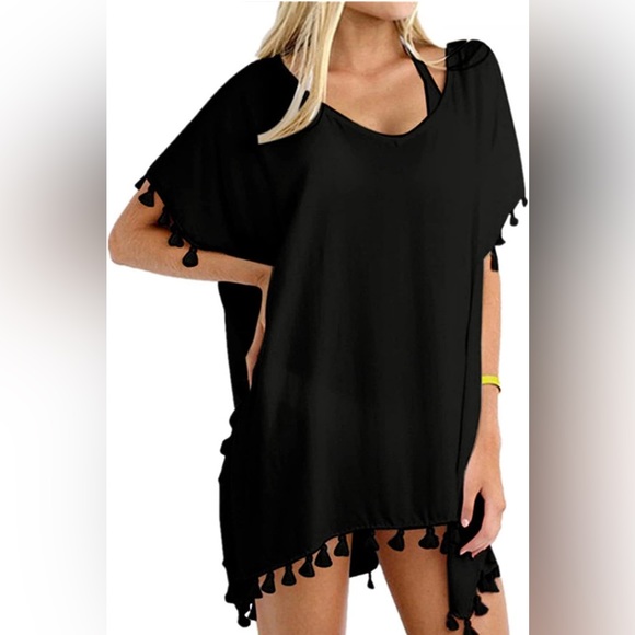 🔥 FLASH SALE Yincro Women Chiffon Tassel Swimsuit Cover Up Beach Coverup Large - Picture 1 of 3